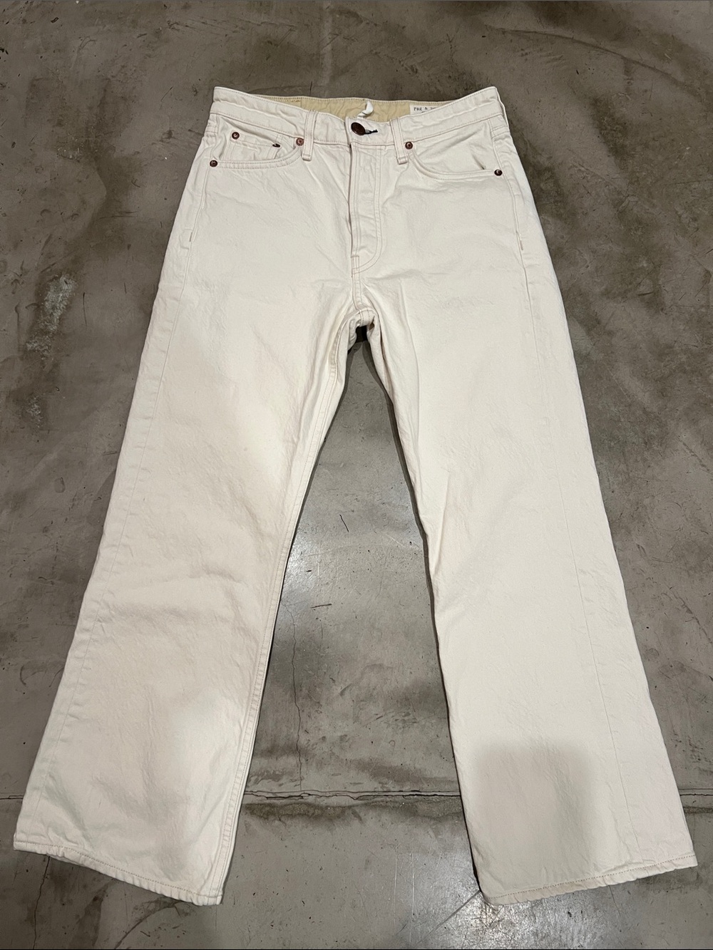 rag & bone Maya High Rise Cropped Flare in Ecru